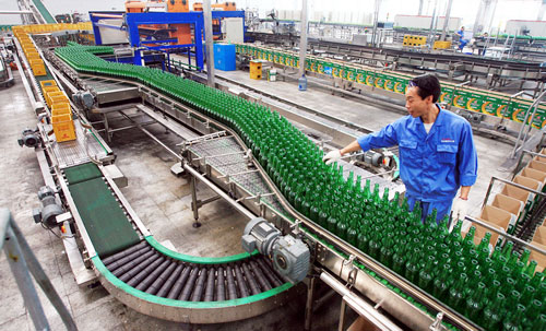 啤酒網(wǎng)帶輸送設(shè)備洗瓶機(jī)配件的主要工藝